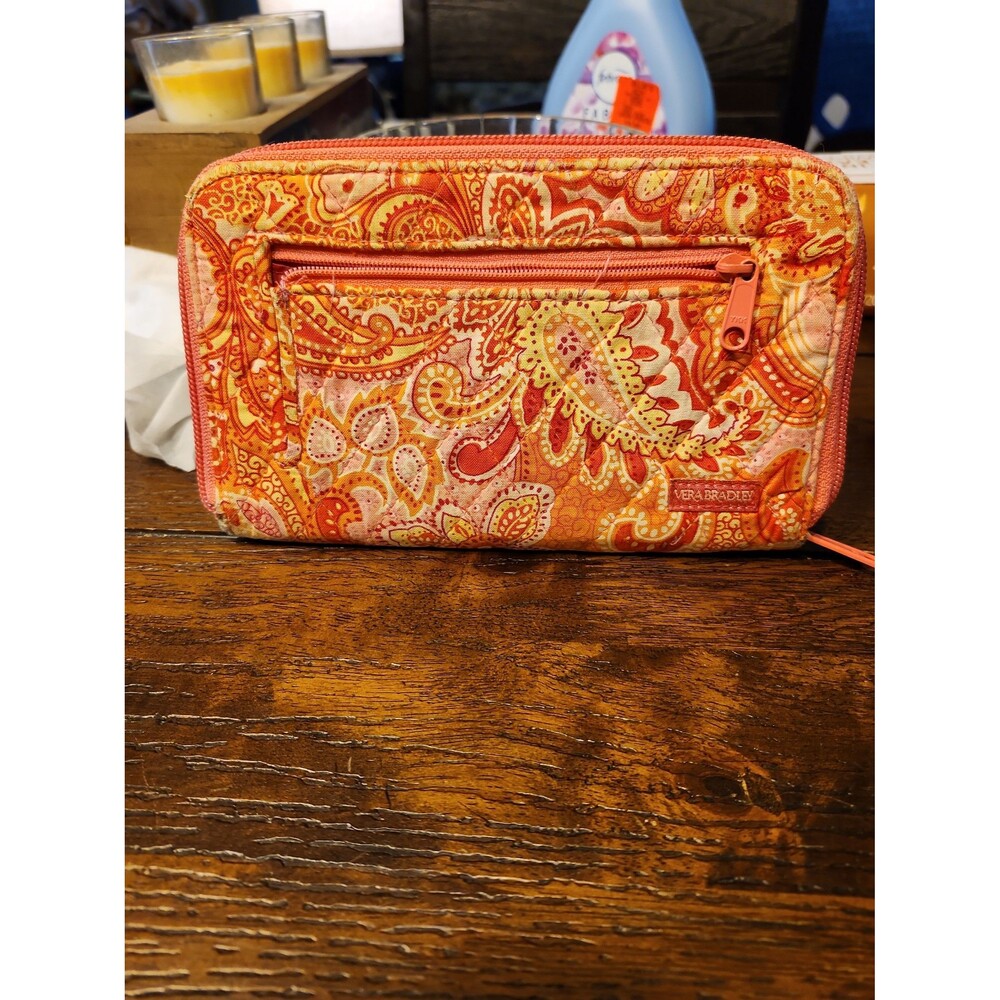Vera Bradley sherbet zip around wallet/checkbook